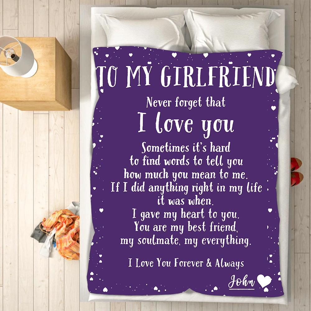 Custom Blankets To My Girlfriend Personalized Blanket with Your Name - Fleece Blanket-A Loves Gift