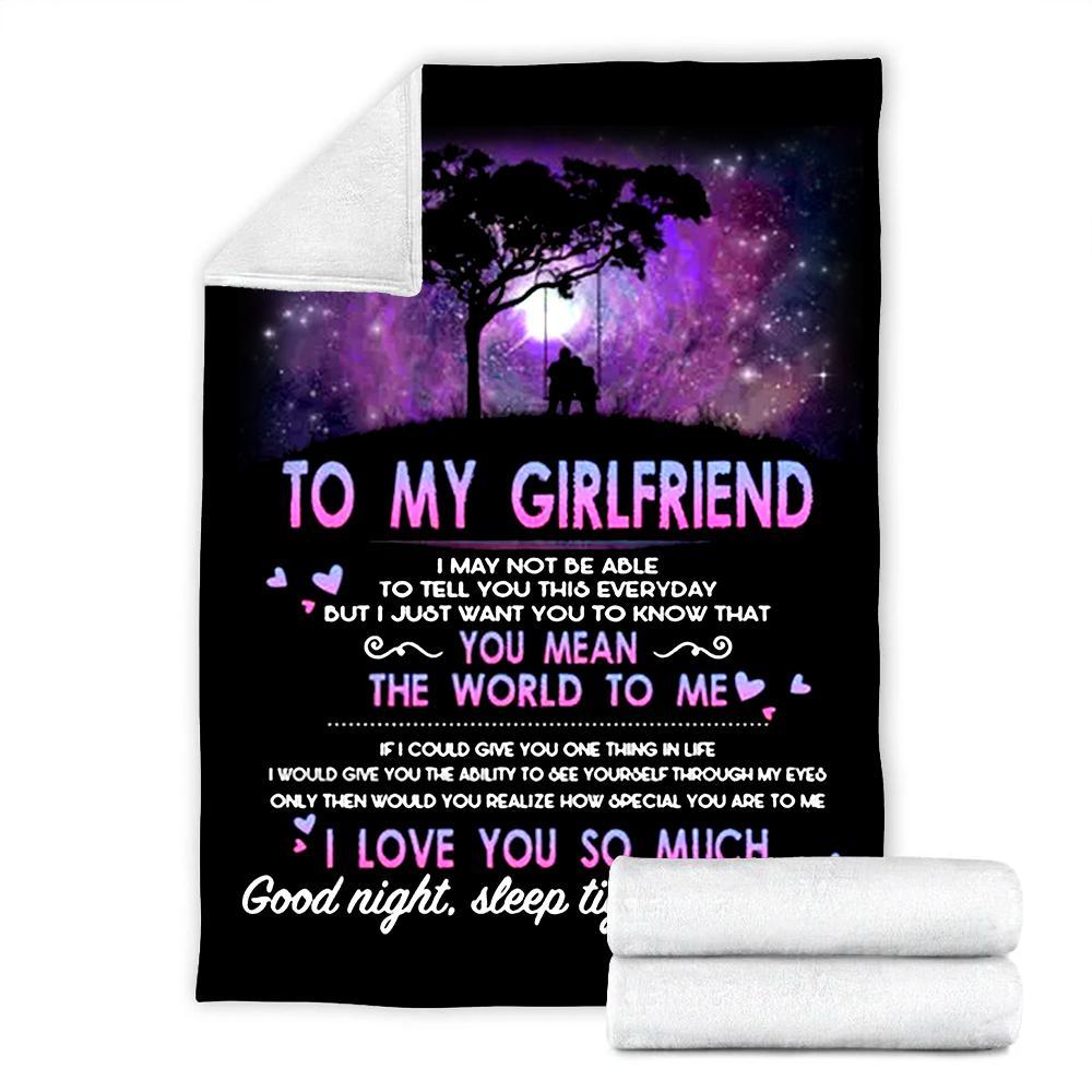 Custom Blankets To My Girlfriend - Gift for Girlfriend - Fleece Blanket-A Loves Gift