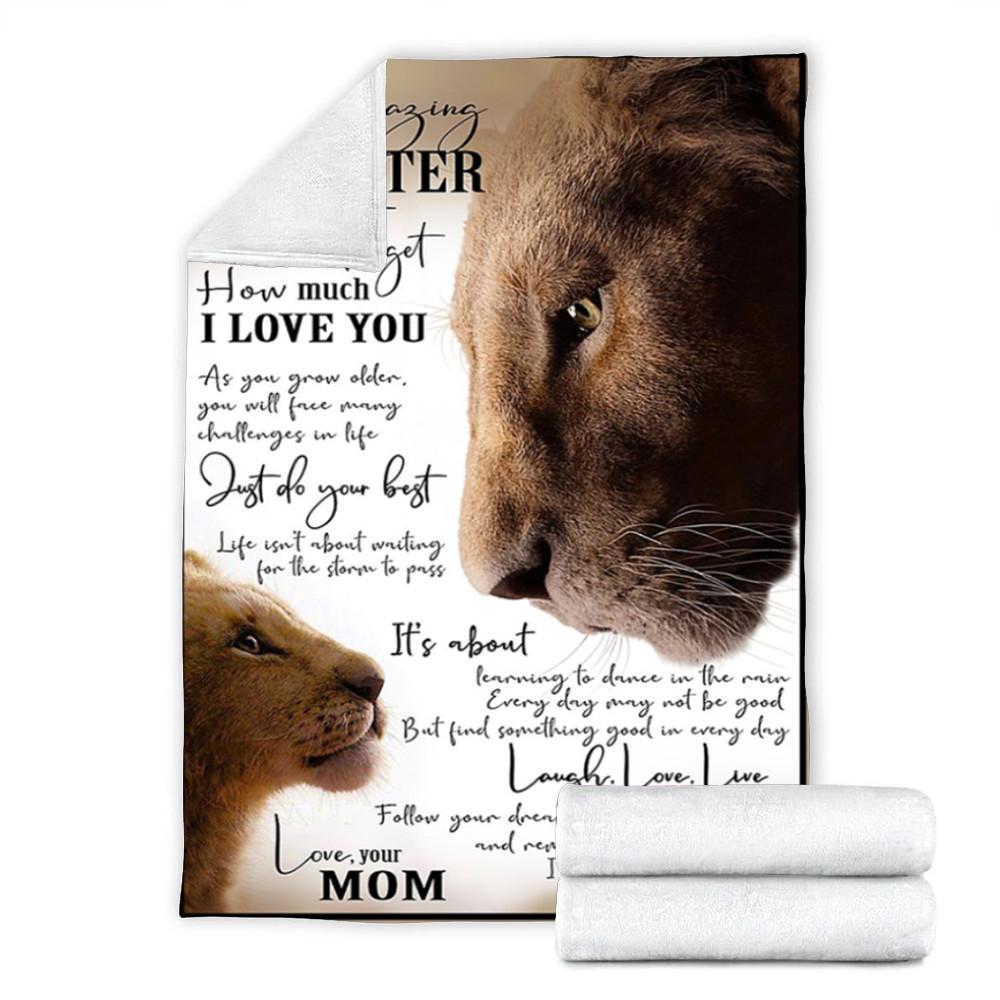 Lion Custom Blankets To My Amazing Daughter - Perfect Gift For Daughter - Fleece Blanket-A Loves Gift