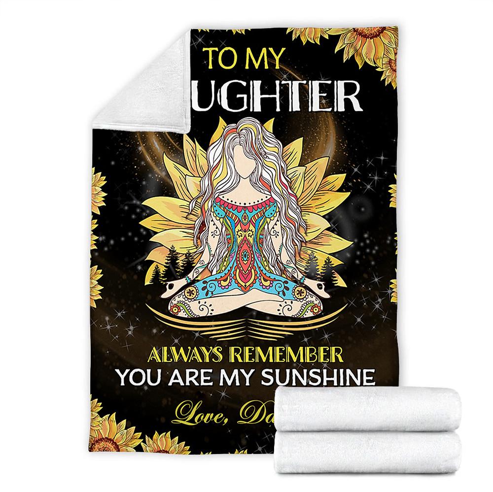 Custom Blankets Yoga Blanket - Perfect Gift For Daughter - Fleece Blanket-A Loves Gift