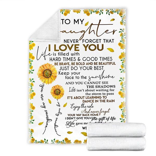 Custom Blankets To My Daughter Blanket - Perfect Gift For Daughter - Fleece Blanket-A Loves Gift