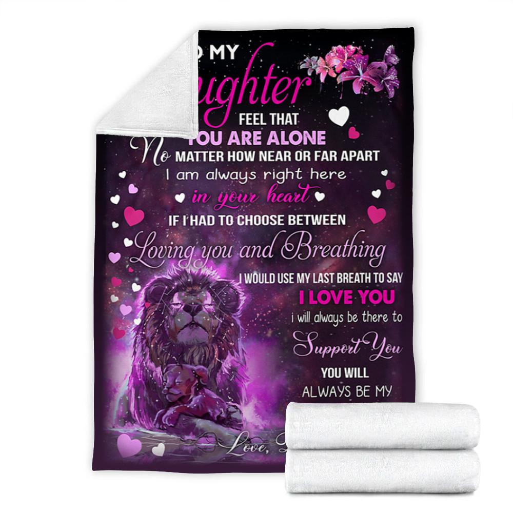 Custom Blanket Lion To My Daughter Blanket - Gift For Daughter - Fleece Blanket-A Loves Gift