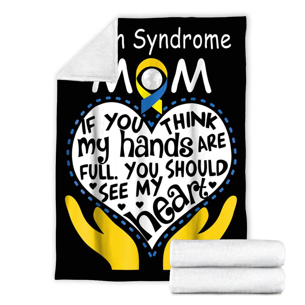 Custom Blanket down-syndrome-awareness-mom-t-shirt-gift-for-women Blanket - Fleece Blanket-A Loves Gift