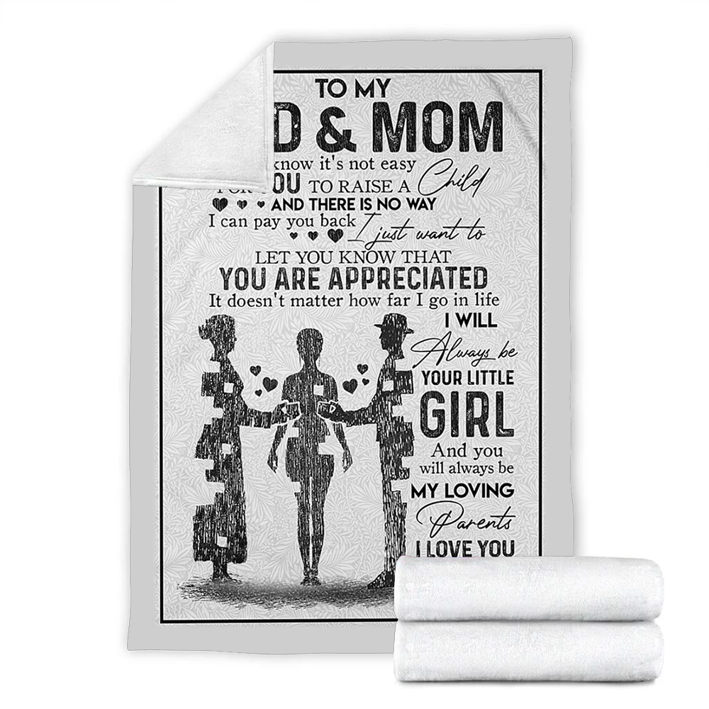 Customs Blanket To My Dad And Mom - Perfect Gift For Dad And Mom - Fleece Blanket-A Loves Gift