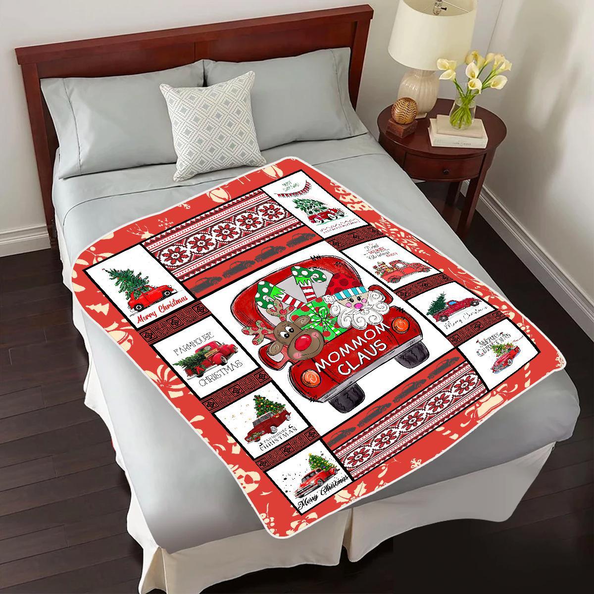 Custom Blankets - MomMom Claus Christmas Blanket - Fleece Blankets-A Loves Gift