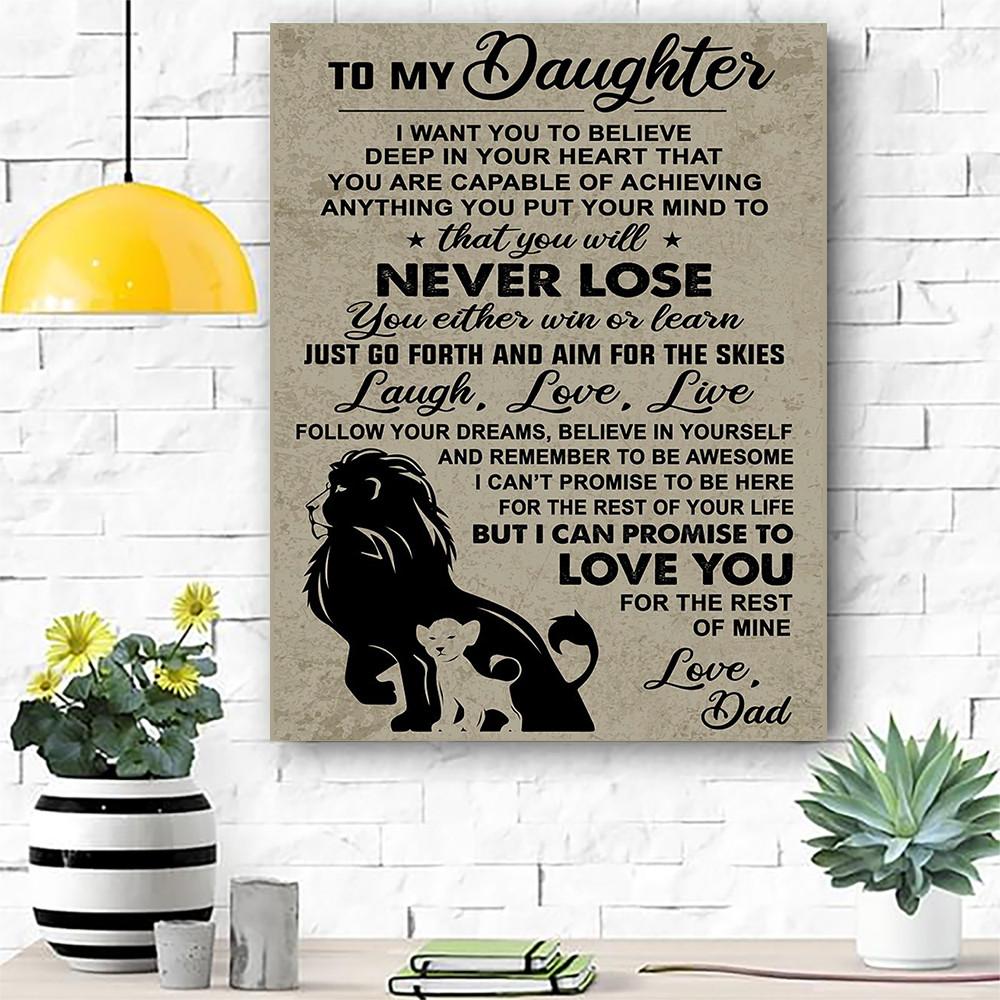 Lion Canvas Prints Wall Art - Perfect Gift For Daughter - Matte Canvas-A Loves Gift