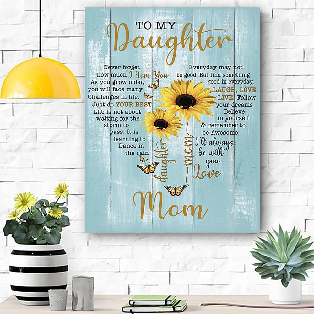 Sunflower To My Daughter Canvas Print Wall Art - Matte Canvas-A Loves Gift