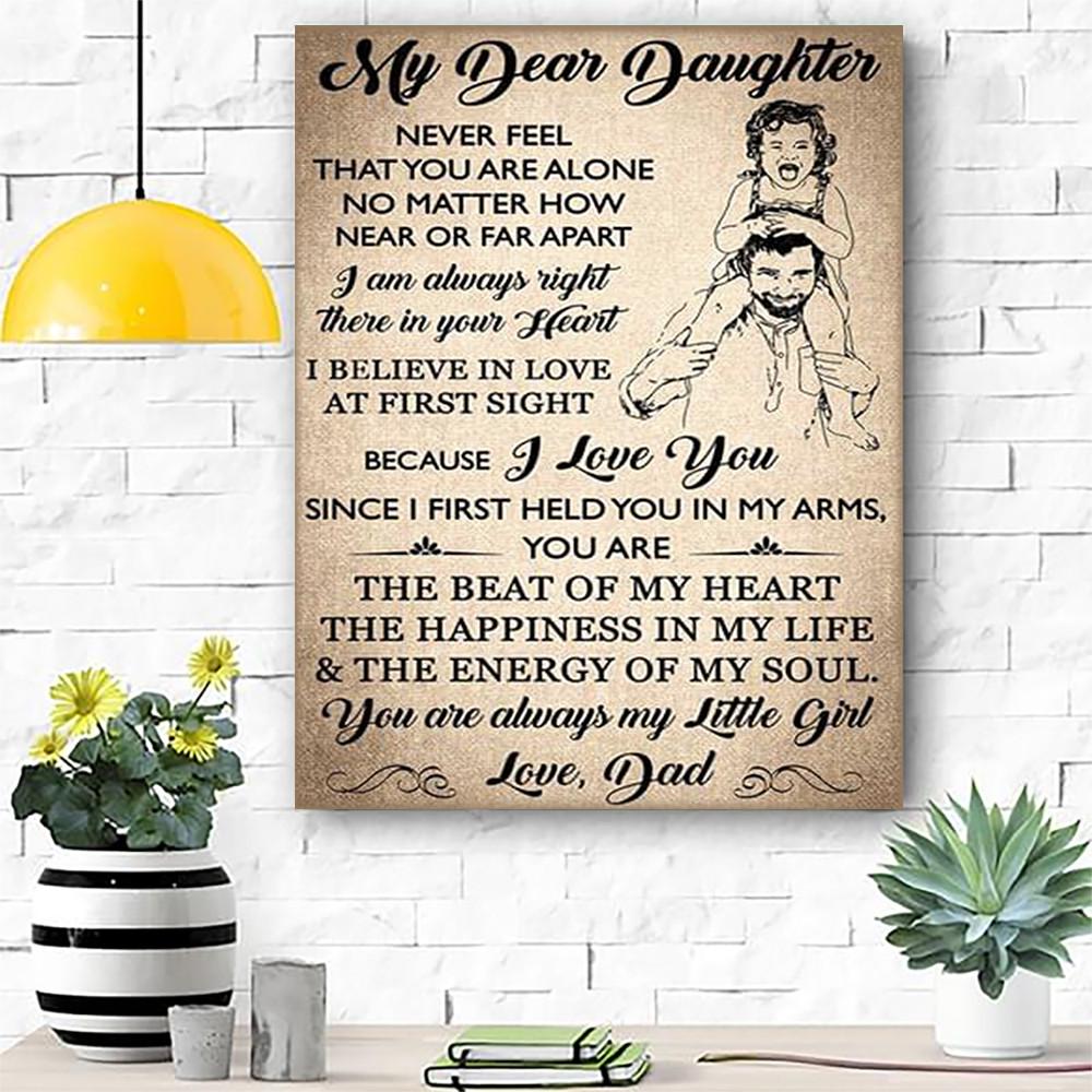 My Dear Daughter Canvas Prints Wall Art - Matte Canvas-A Loves Gift