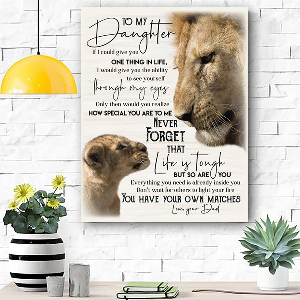 Lion To My Daughter Canvas Print Wall Art - Matte Canvas-A Loves Gift