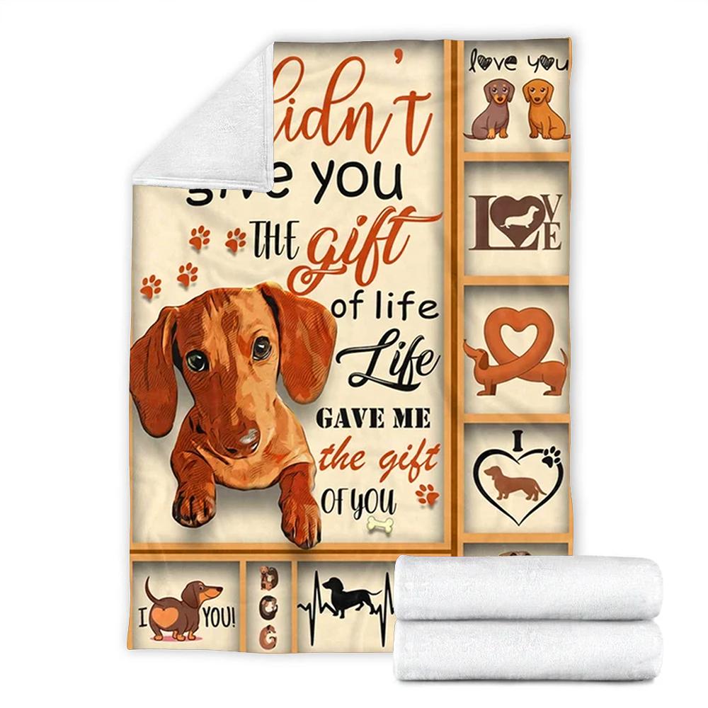 Custom Dachshund Dog Blanket - Doxie Mom Gift - Fleece Blanket-A Loves Gift
