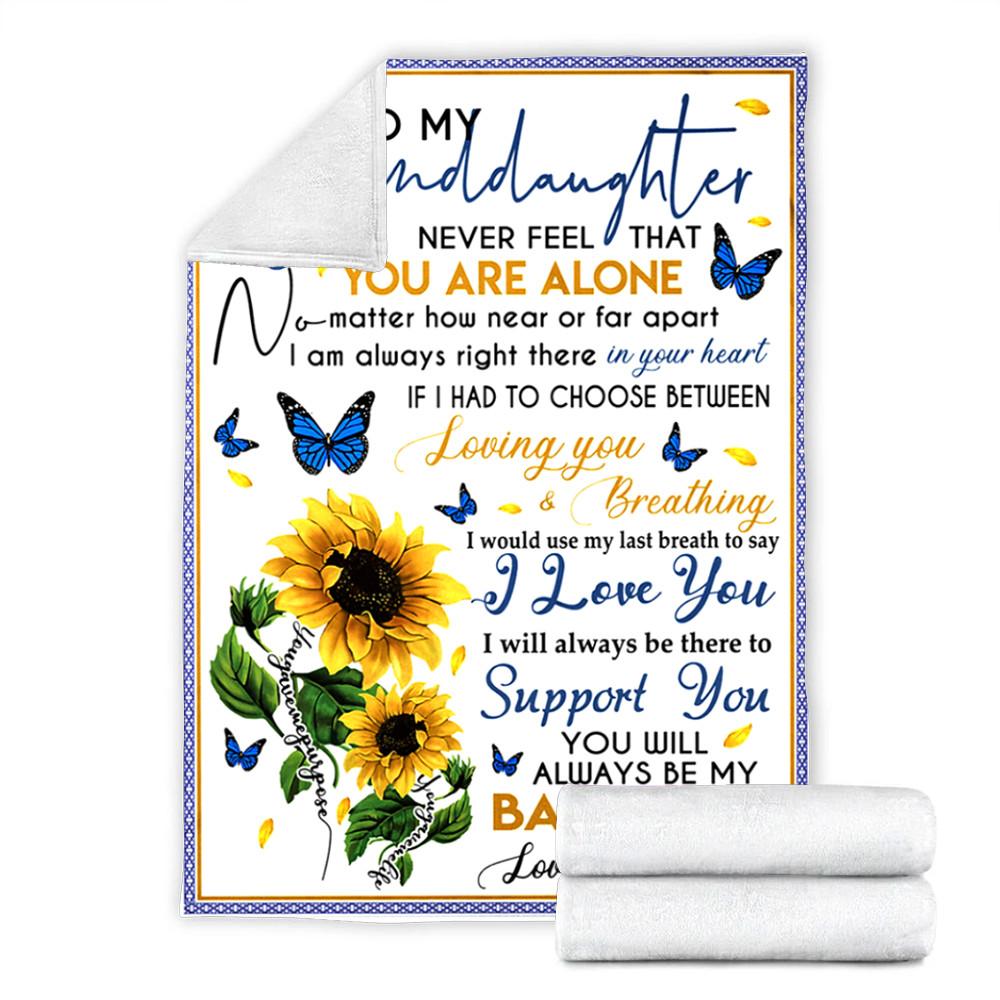 Custom Blankets To My Granddaughter Blanket - Gift for Granddaughter - Fleece Blanket-A Loves Gift