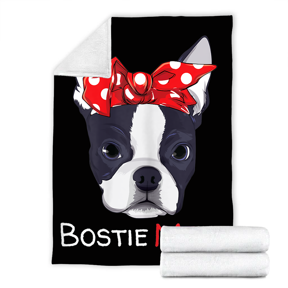 Customs Blanket Boston Terrier Dog Blanket - Perfect Gift For Mom - Fleece Blanket-A Loves Gift