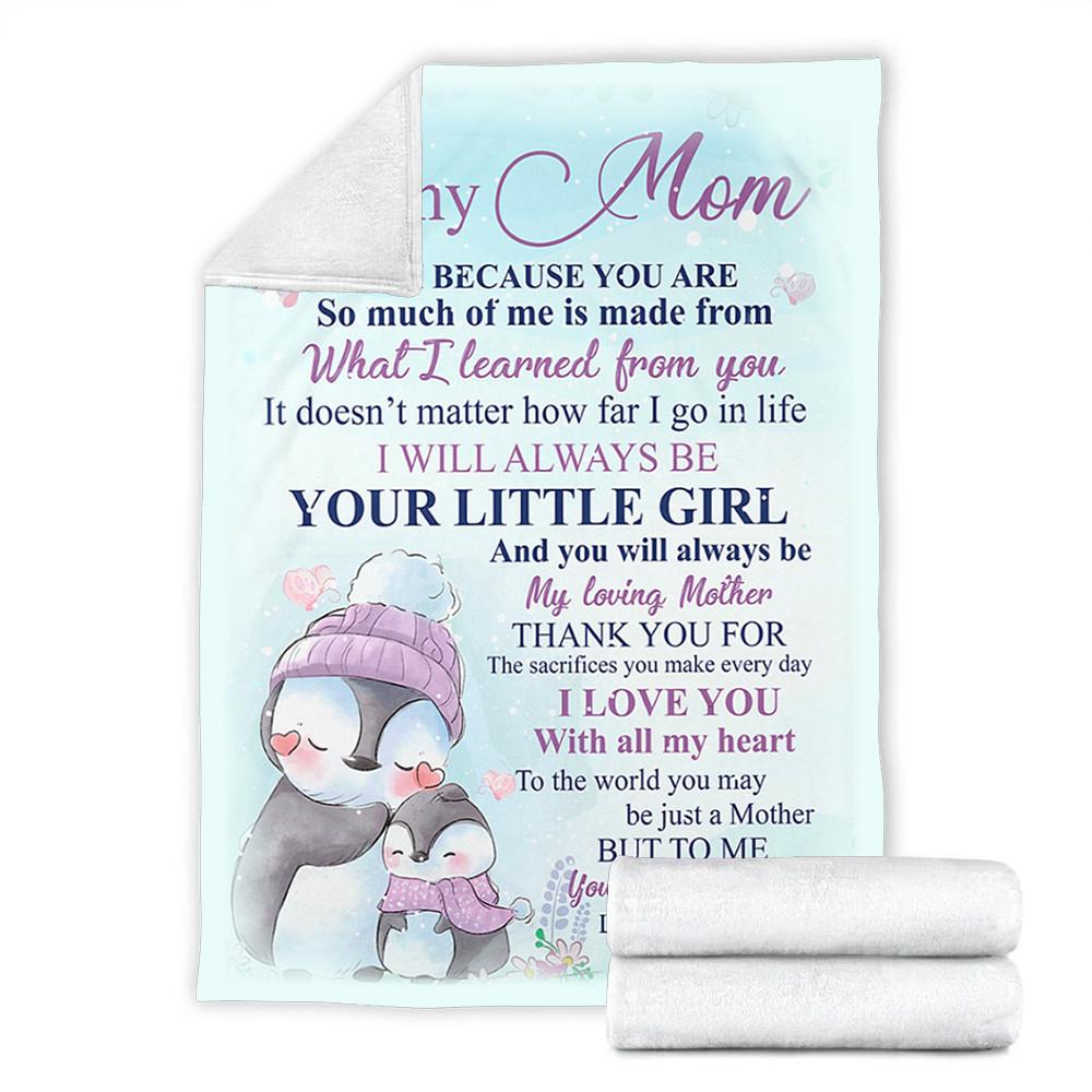 Custom Blanket Penguin To My Mom Blanket - Gift For Mom - Fleece Blanket-A Loves Gift