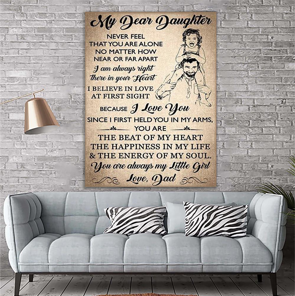 My Dear Daughter Canvas Prints Wall Art - Matte Canvas-A Loves Gift