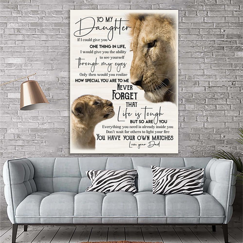 Lion To My Daughter Canvas Print Wall Art - Matte Canvas-A Loves Gift