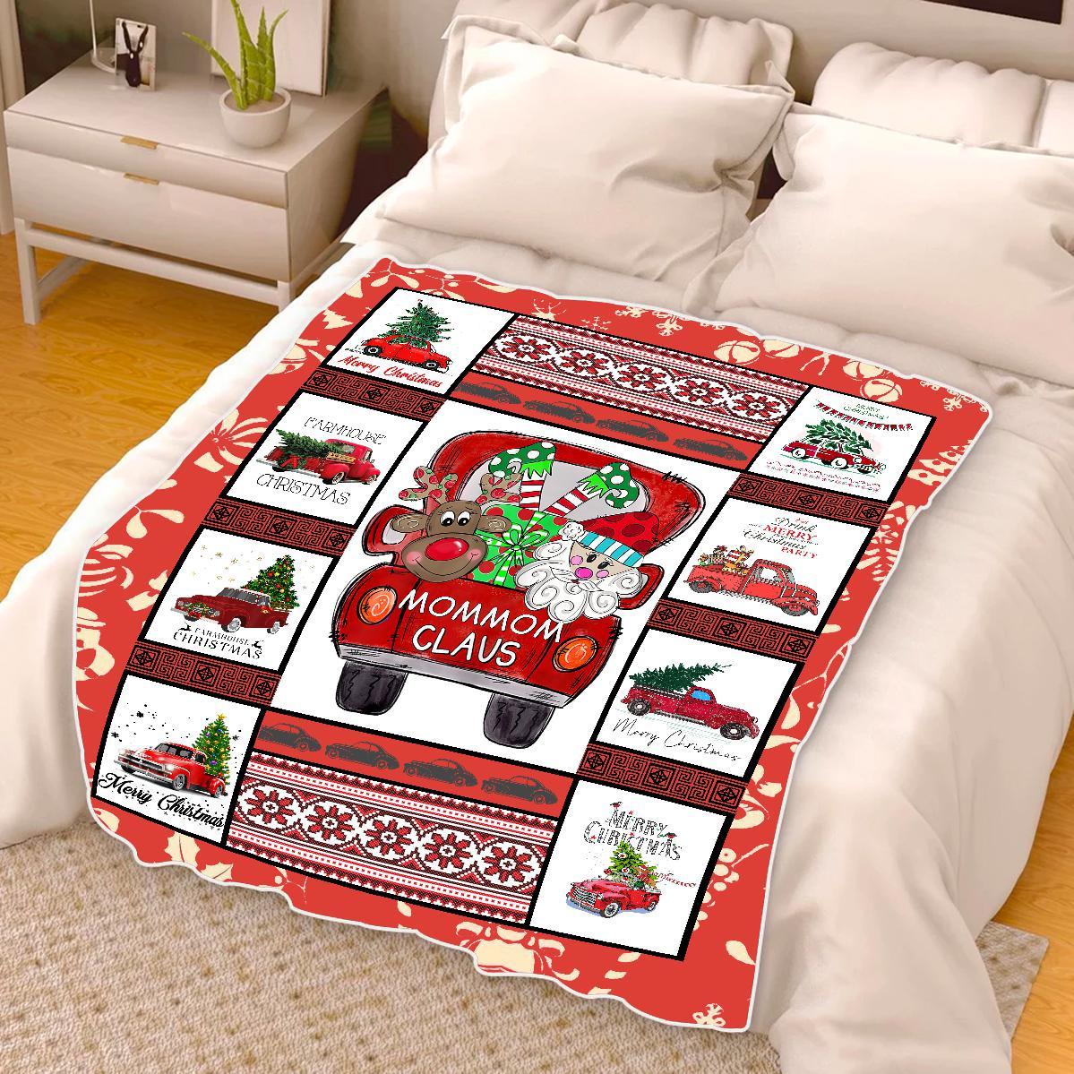 Custom Blankets - MomMom Claus Christmas Blanket - Fleece Blankets-A Loves Gift
