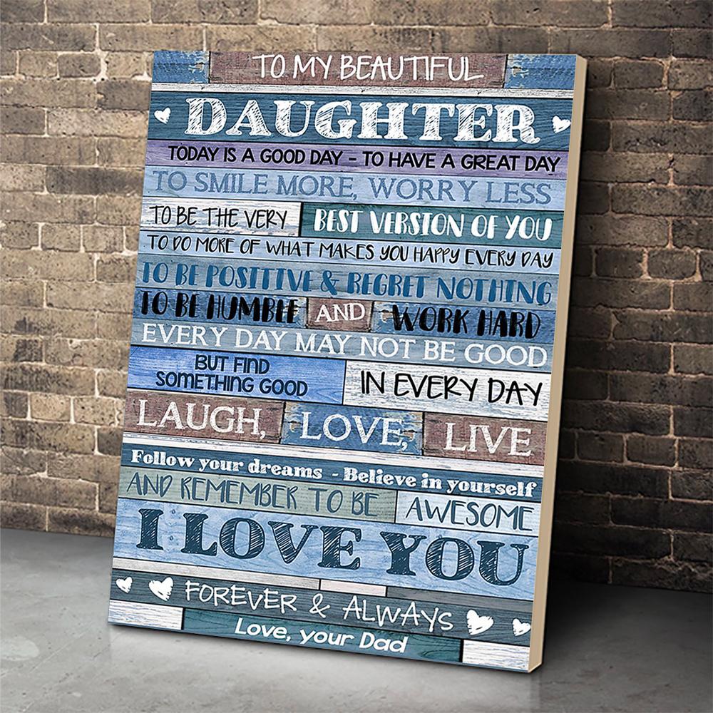 To My Daughter Canvas Prints Wall Art - Matte Canvas-A Loves Gift