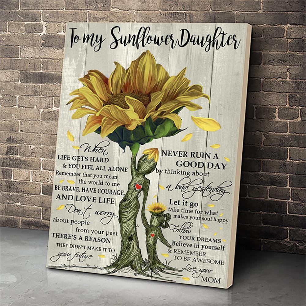To My Sunflower Daughter Canvas Prints Wall Art - Matte Canvas-A Loves Gift