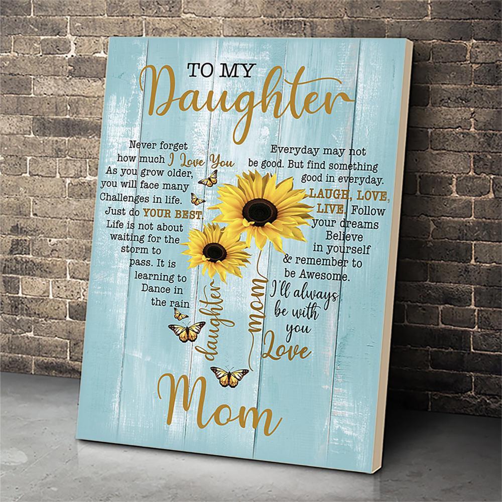 Sunflower To My Daughter Canvas Print Wall Art - Matte Canvas-A Loves Gift