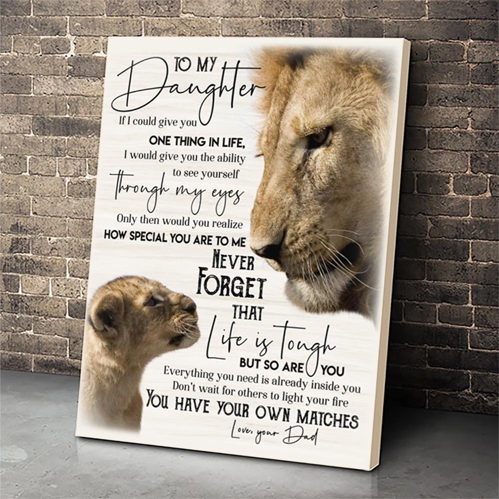 Lion To My Daughter Canvas Print Wall Art - Matte Canvas-A Loves Gift