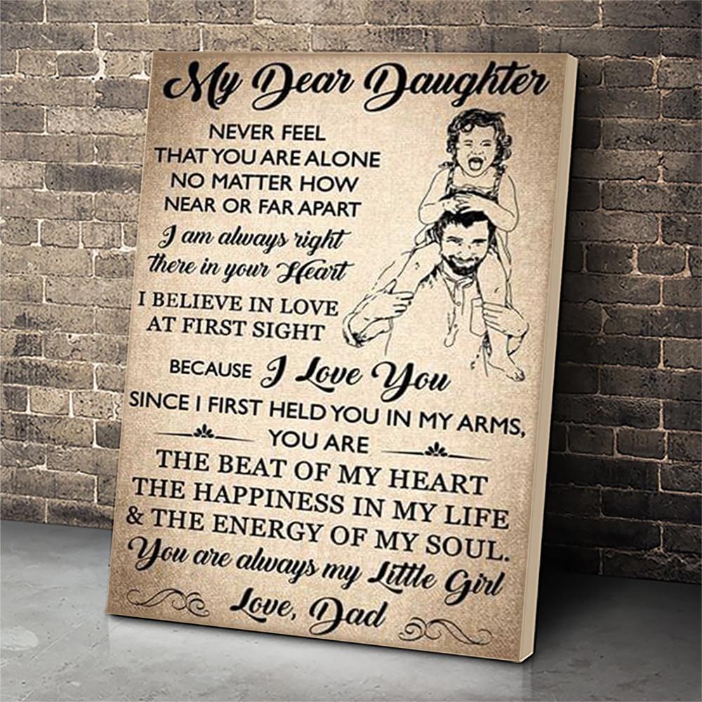 My Dear Daughter Canvas Prints Wall Art - Matte Canvas-A Loves Gift