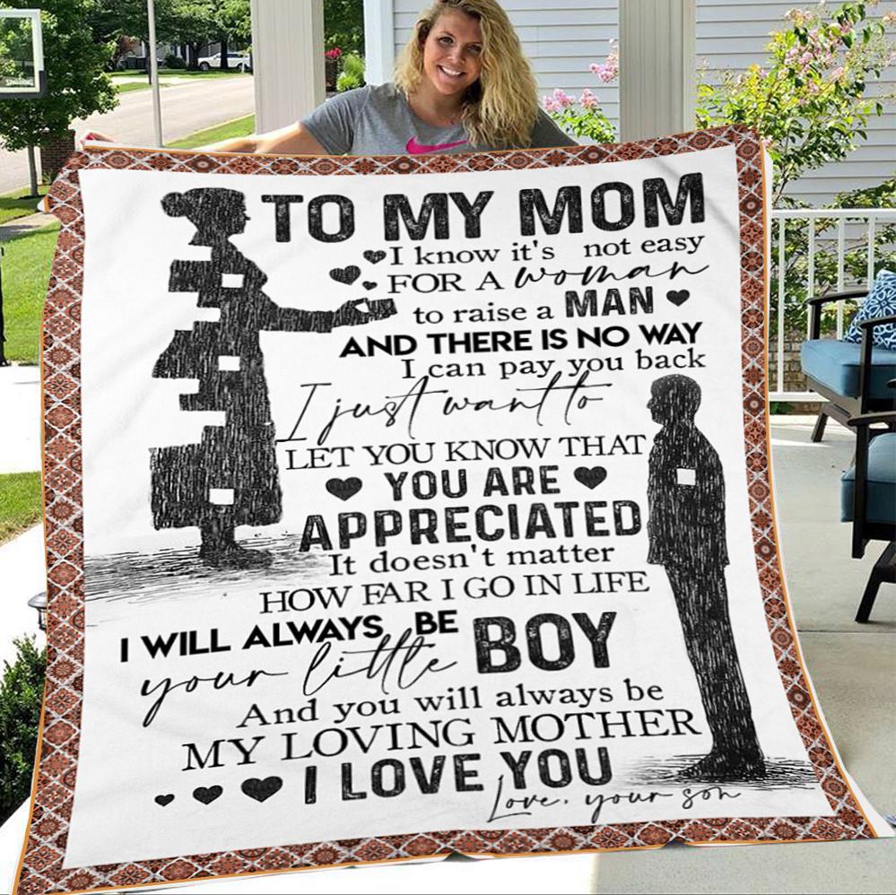 Custom Blanket To My Mom Blanket - Gift For Mom - Fleece Blanket-A Loves Gift