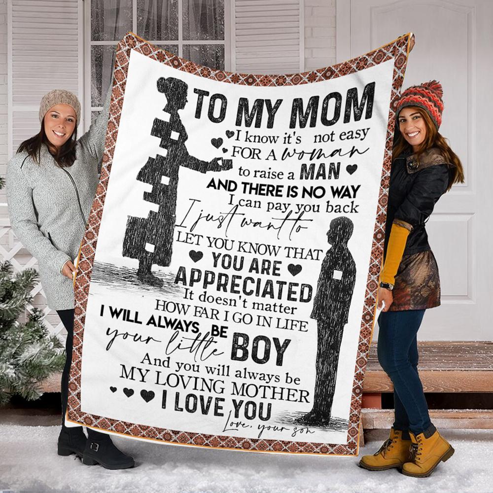 Custom Blanket To My Mom Blanket - Gift For Mom - Fleece Blanket-A Loves Gift