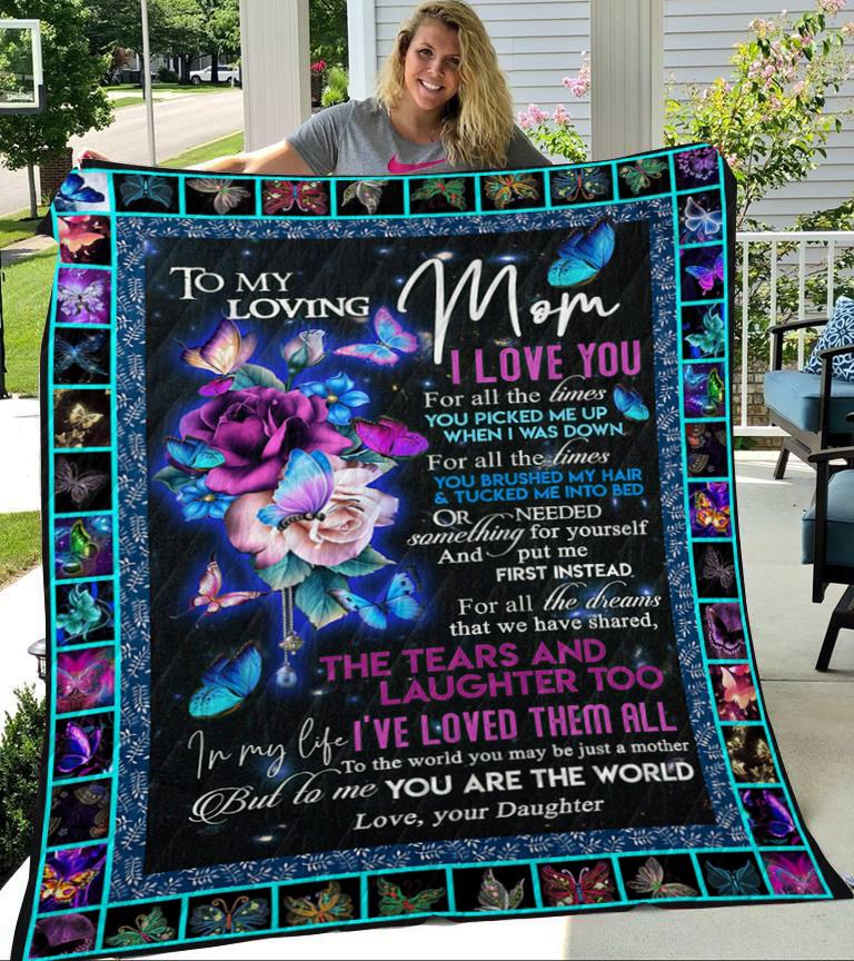 Custom Blanket To My Loving Mom Blanket - Gift For Mom - Fleece Blanket-A Loves Gift