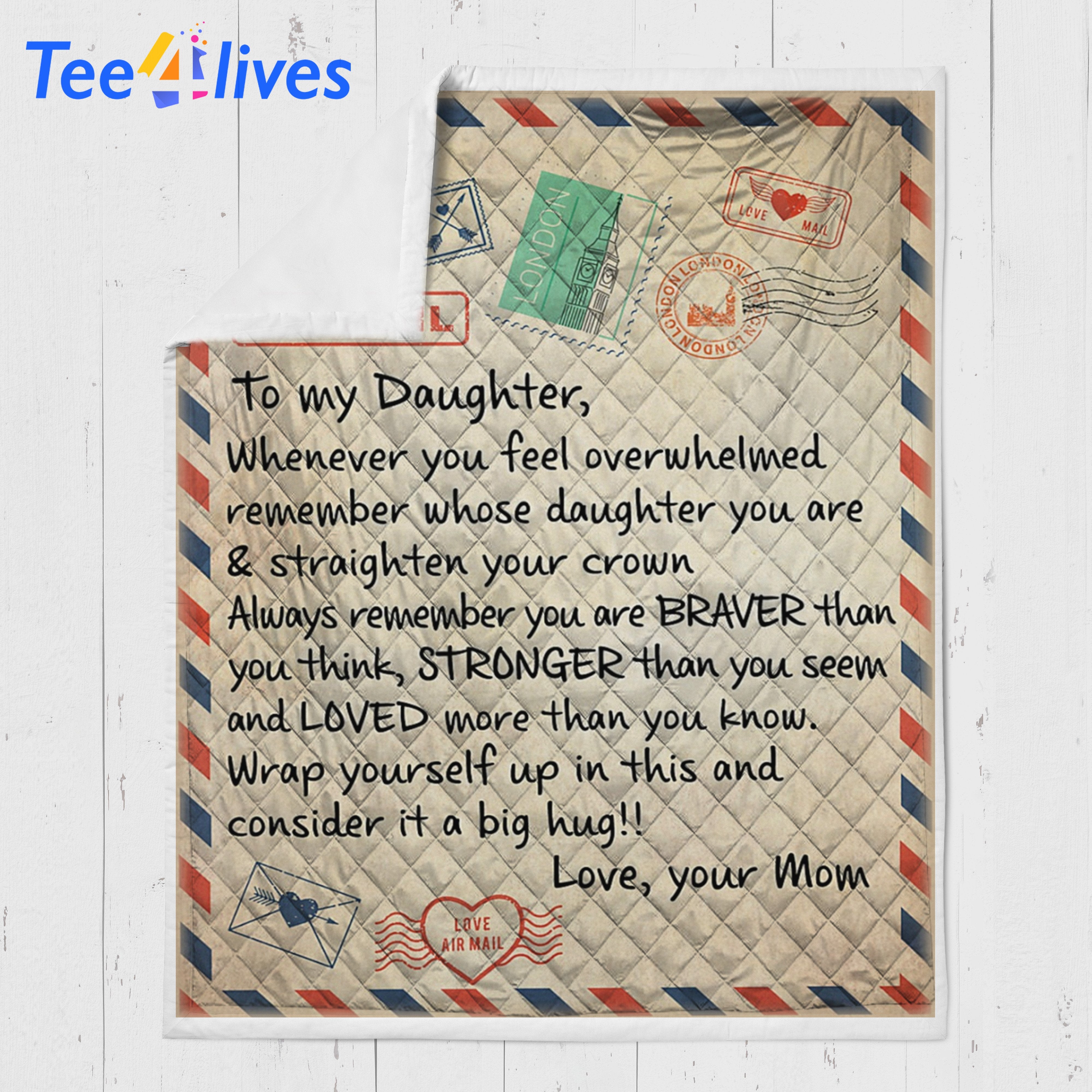 Custom Quilt Blanket Letter To My Daughter Blanket - Gift For My Daughter - Quilt Blanket-A Loves Gift