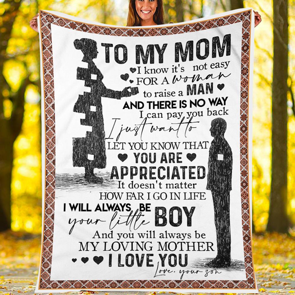 Custom Blanket To My Mom Blanket - Gift For Mom - Fleece Blanket-A Loves Gift