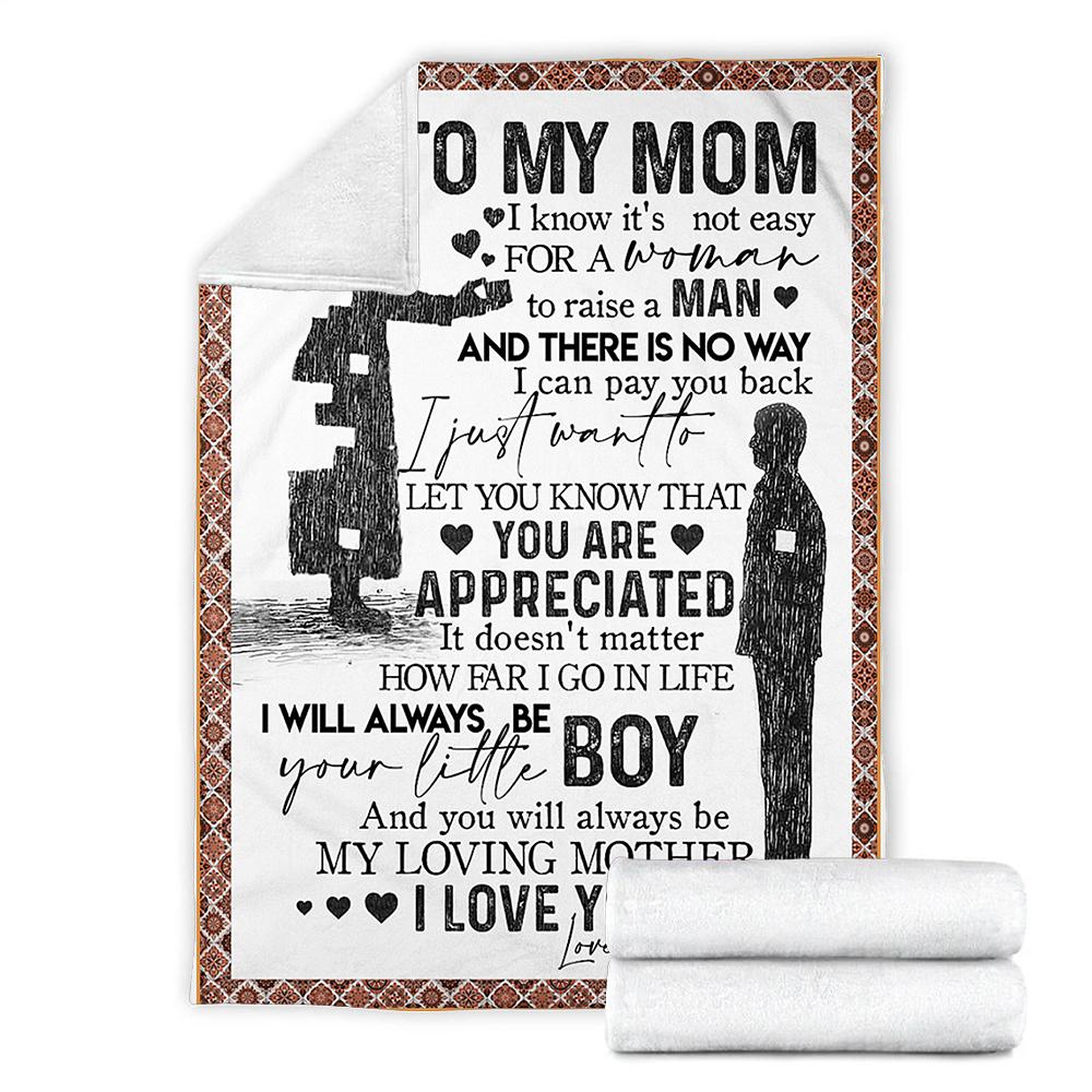 Custom Blanket To My Mom Blanket - Gift For Mom - Fleece Blanket-A Loves Gift