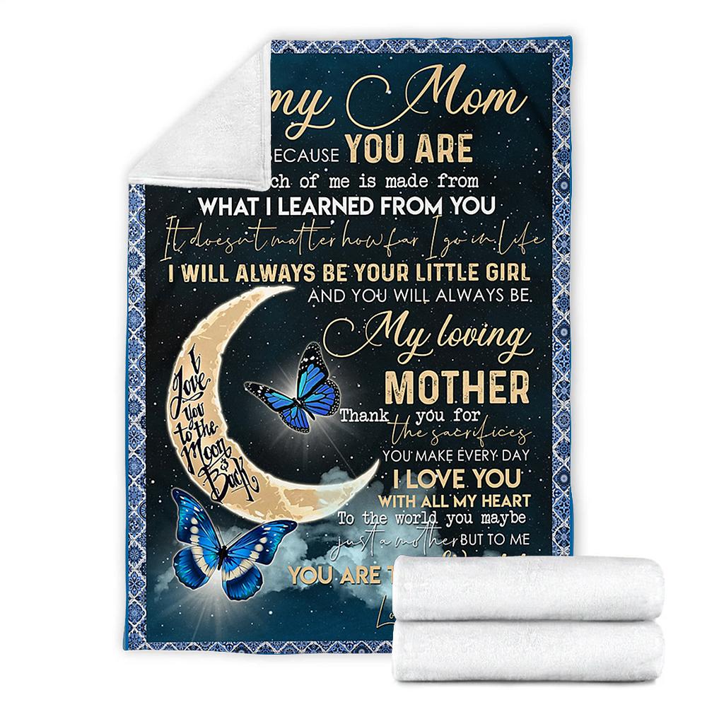Custom Blanket To My Mom Blanket - Gift For Mom - Fleece Blanket-A Loves Gift