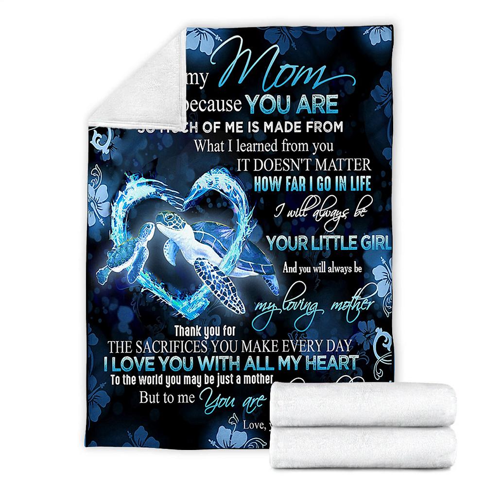 Custom Blanket Turtle To My Mom Blanket - Gift For Mom - Fleece Blanket-A Loves Gift
