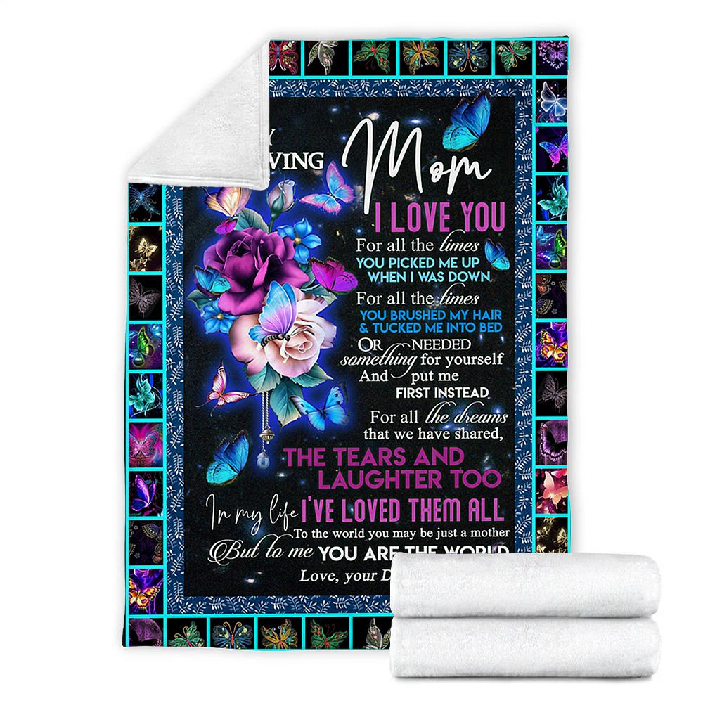 Custom Blanket To My Loving Mom Blanket - Gift For Mom - Fleece Blanket-A Loves Gift