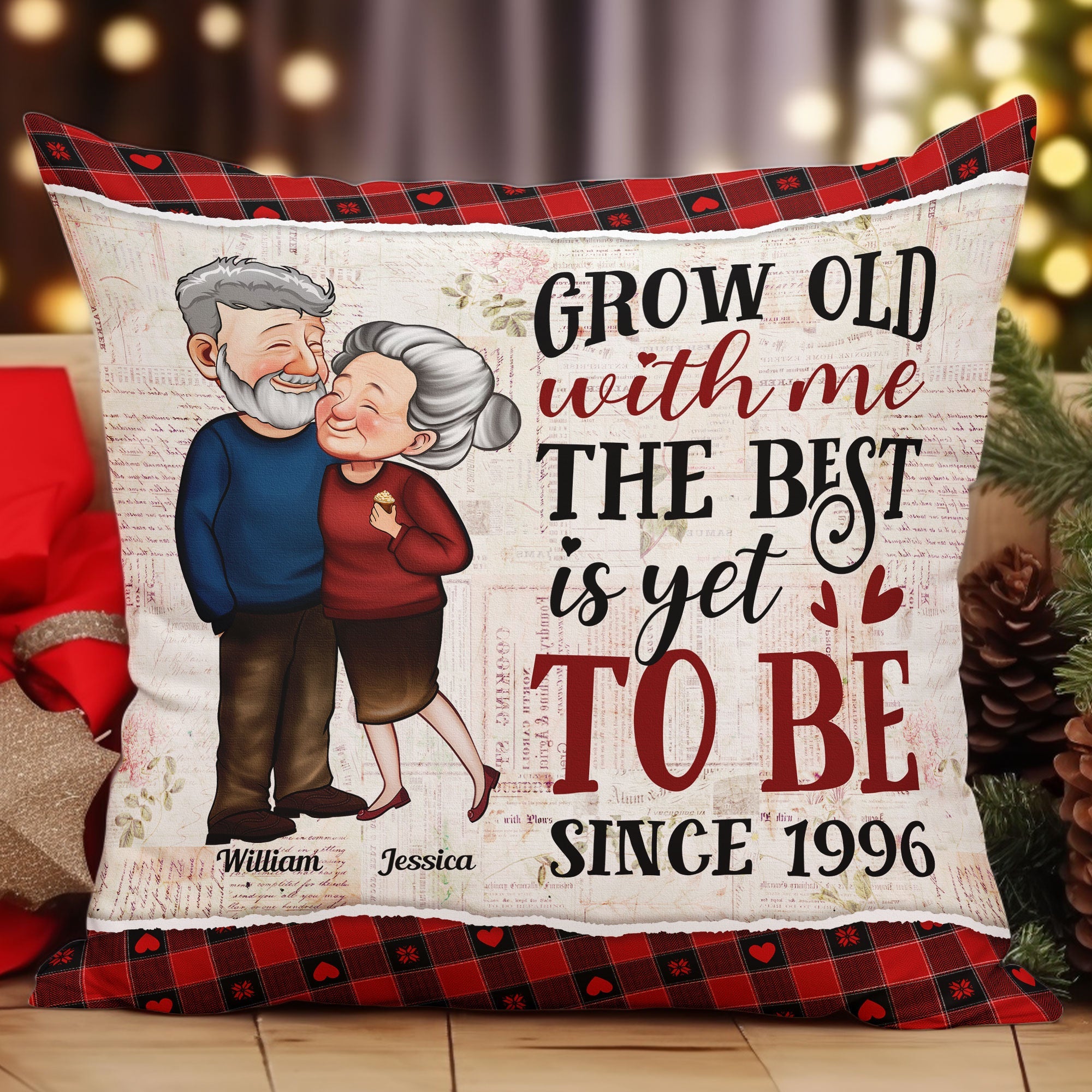 Grow Old With Me The Best Is Yet To Be Old Couples - Personalized Pillow - Birthday Gifts For Her, Him