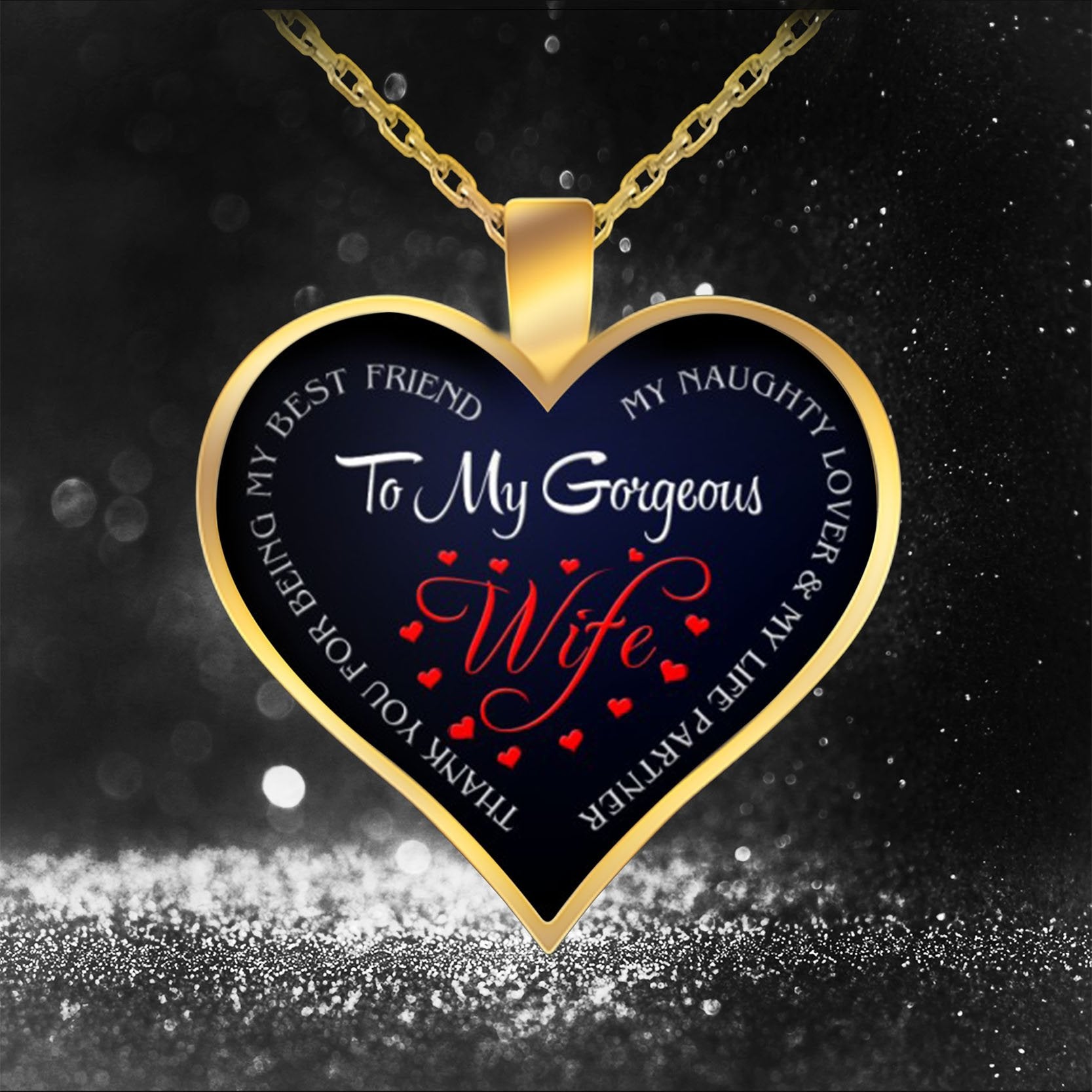 Heart Pendant Necklace Letter To My Wife-A Loves Gift