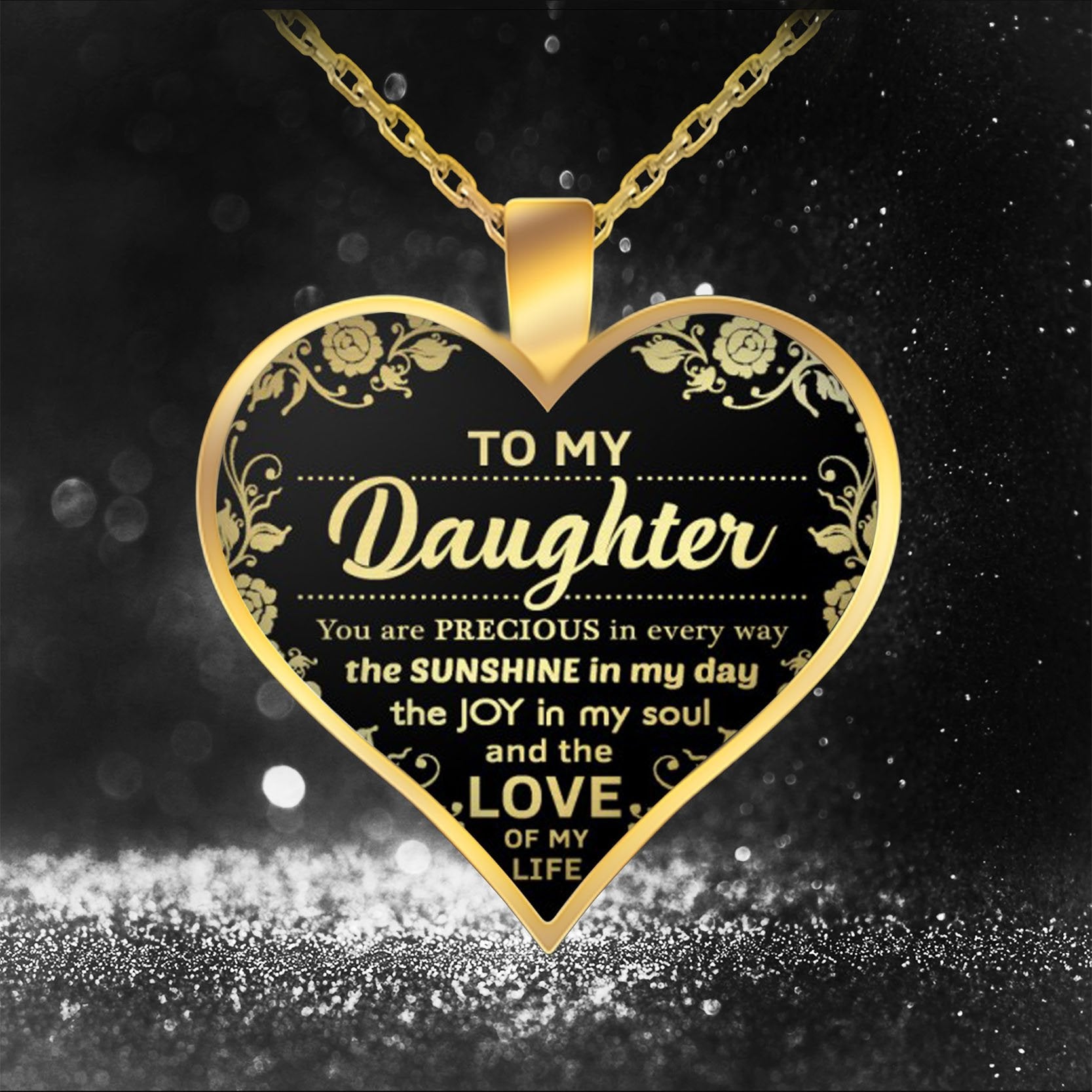 Heart Pendant Necklace Letter To My Daughter-A Loves Gift