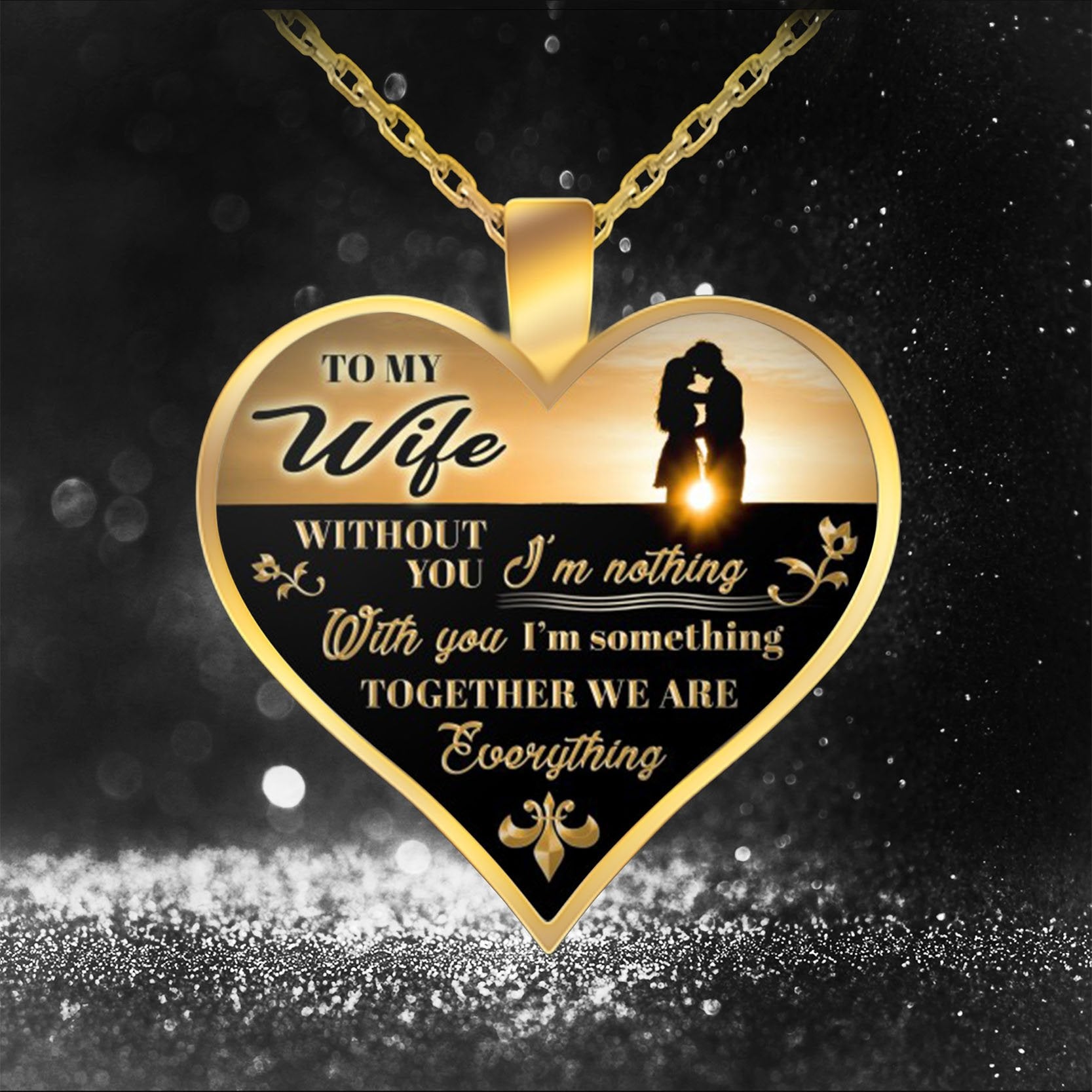 Heart Pendant Necklace Letter To My Wife-A Loves Gift