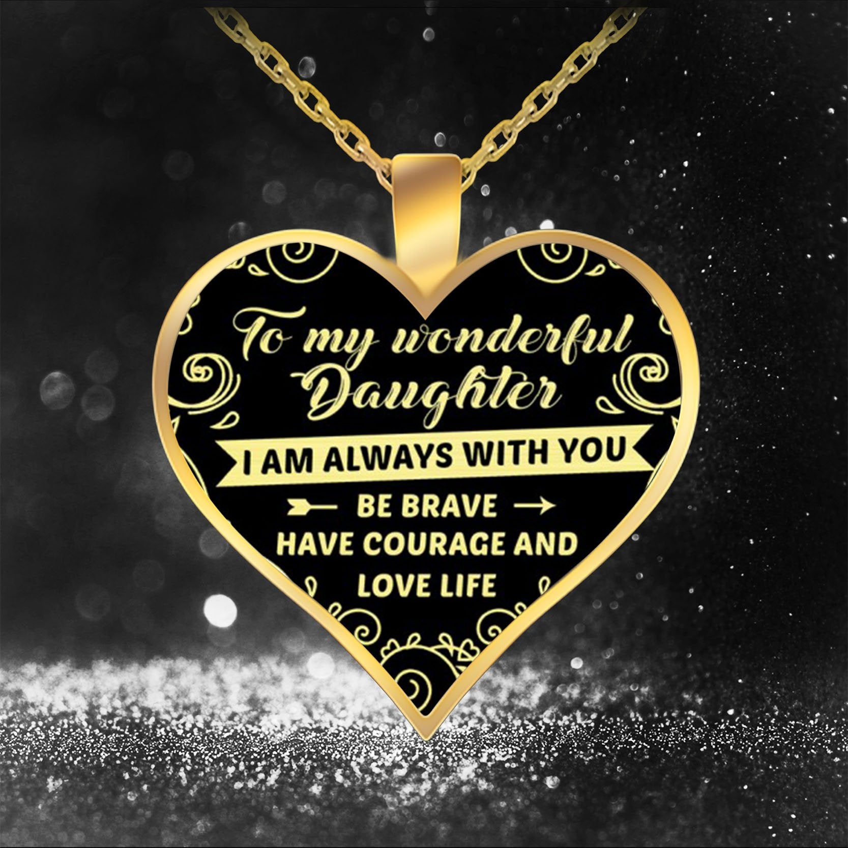 Heart Pendant Necklace Letter To My Daughter-A Loves Gift