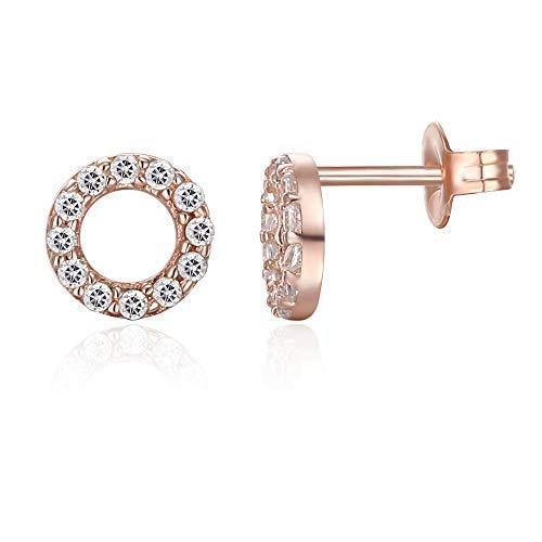 6mm Pave Disc Stud Earring with Swarovski Crystals - RoseGoldtone, Earring, Riakoob Jewelry, Riakoob Jewelry  jewelryjewelry deals, swarovski crystal jewelry, groupon jewelry,, jewelry for mom,