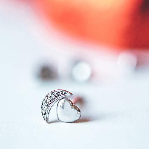 6mm Pave Cresent Stud Earring with Swarovski Crystals - 14K White Gold Plated, Earring, Riakoob Jewelry, Riakoob Jewelry  jewelryjewelry deals, swarovski crystal jewelry, groupon jewelry,, jewelry for mom,