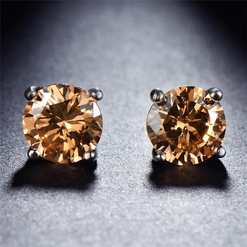 Citrine Embellished with Swarovski Crystals 7mm Stud Earringin  Silvertone, Earring, Riakoob Jewelry, Riakoob Jewelry  jewelryjewelry deals, swarovski crystal jewelry, groupon jewelry,, jewelry for mom,