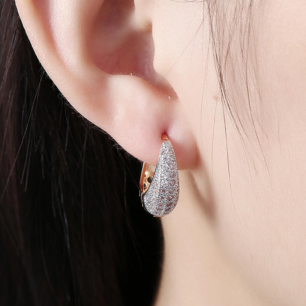 26 Stone Teardrop Pave Huggie Earringin  Silvertone, Earring, Riakoob Jewelry, Riakoob Jewelry  jewelryjewelry deals, swarovski crystal jewelry, groupon jewelry,, jewelry for mom,