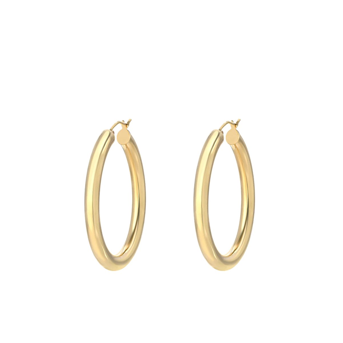 Classic 1" Round Hoop Earringin Goldtone, Earring, Riakoob Jewelry, Riakoob Jewelry  jewelryjewelry deals, swarovski crystal jewelry, groupon jewelry,, jewelry for mom,