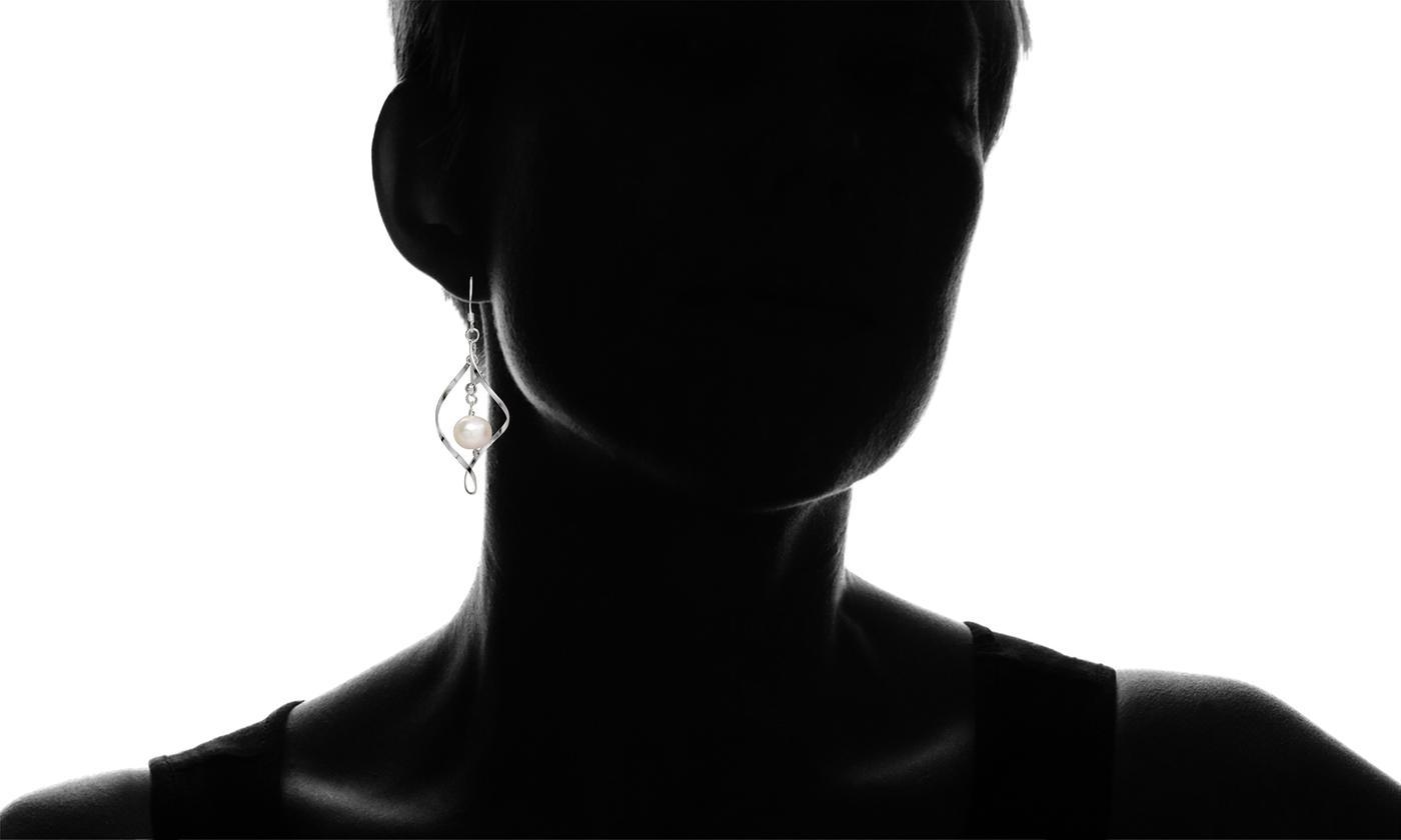Freshwater Pearl Dangle Earrings in  Silvertone, , Riakoob Jewelry, Riakoob Jewelry  jewelryjewelry deals, swarovski crystal jewelry, groupon jewelry,, jewelry for mom,