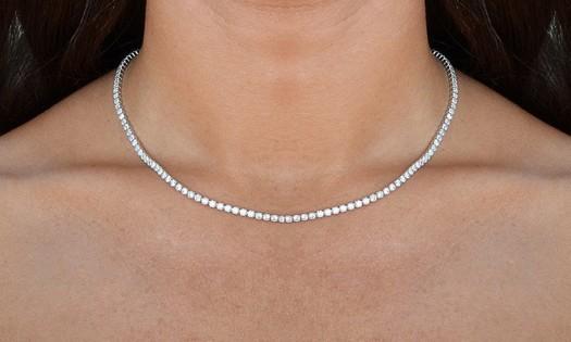 Tennis Necklace Made with Swarovski Elements - Riakoob Jewelry www.goldennycjewelry.com fashion jewelry for women