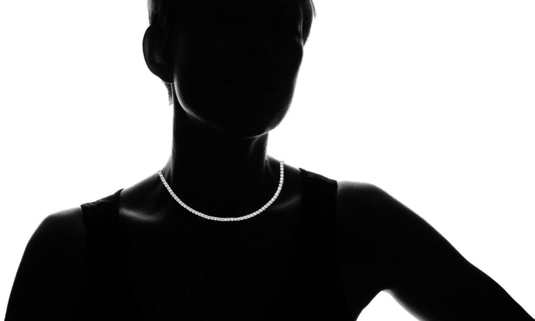 Tennis Necklace Made with Swarovski Elements - Riakoob Jewelry www.goldennycjewelry.com fashion jewelry for women