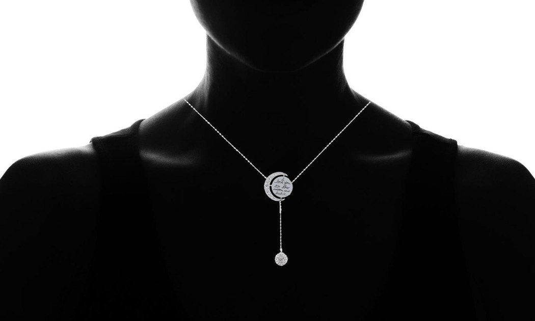 Engraved To The Moon And Back Y Necklace, Necklaces, Riakoob Jewelry, Riakoob Jewelry  jewelryjewelry deals, swarovski crystal jewelry, groupon jewelry,, jewelry for mom,