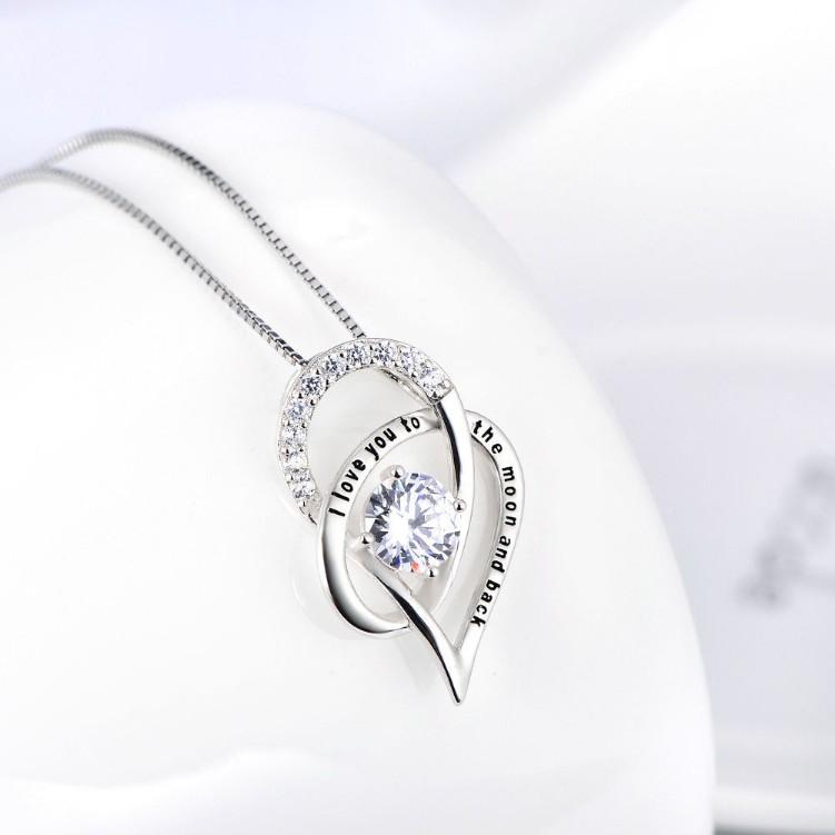 I Love You Necklace in Silver - Riakoob Jewelry www.goldennycjewelry.com fashion jewelry for women