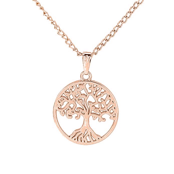 Bohemian Filigree Tree Of Life Necklace Set in 14K Rose Gold, , Riakoob Jewelry, Riakoob Jewelry  jewelryjewelry deals, swarovski crystal jewelry, groupon jewelry,, jewelry for mom,